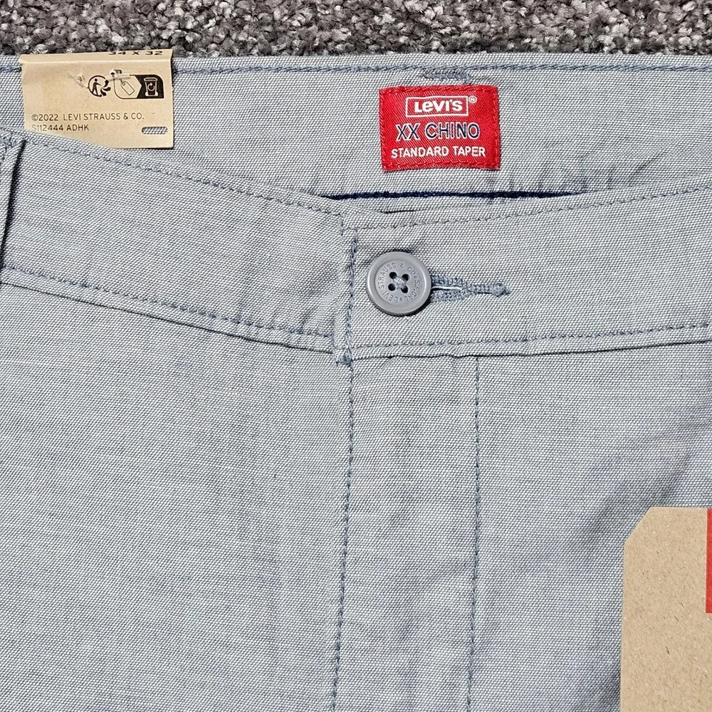 Levi's XX Chino Standard Taper Pants Men's Fits 34x30 Tag 34x32 Blue Stretch NWT